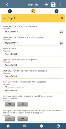 singapore arrival card application