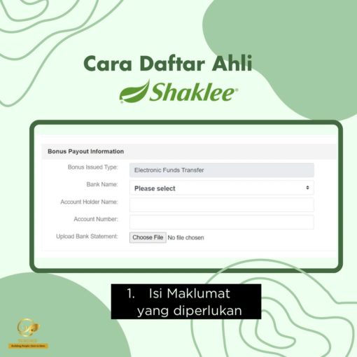 maklumat daftar ahli shaklee akaun bank daftar ahli shaklee