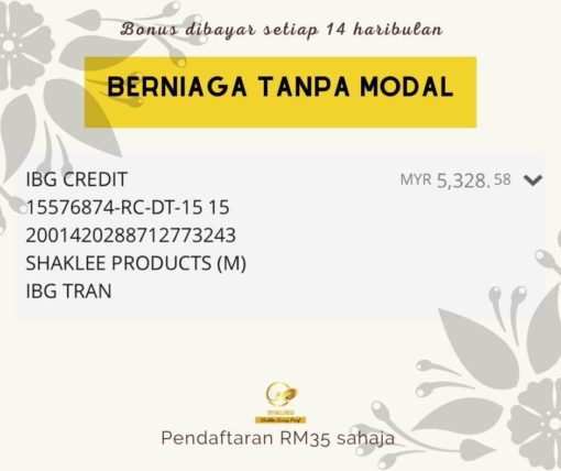 cara mula bisnes shaklee berapa bonus shaklee
