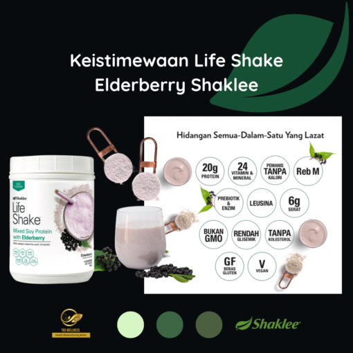 set kurus suplemen protein shake rasa elderberry