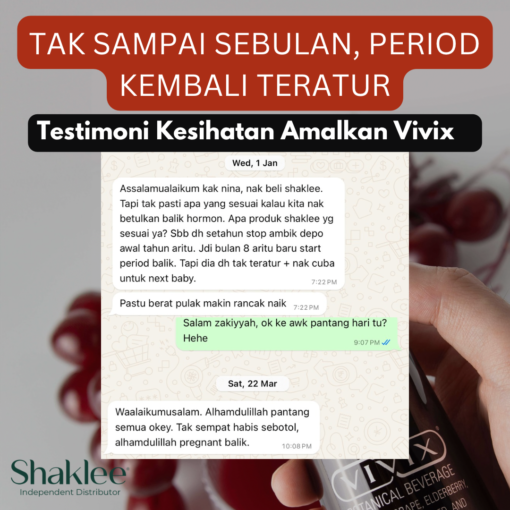 testimoni period teratur vivix shaklee murah