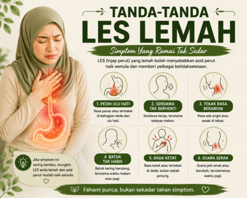 injap perut lemah tanda les lemah